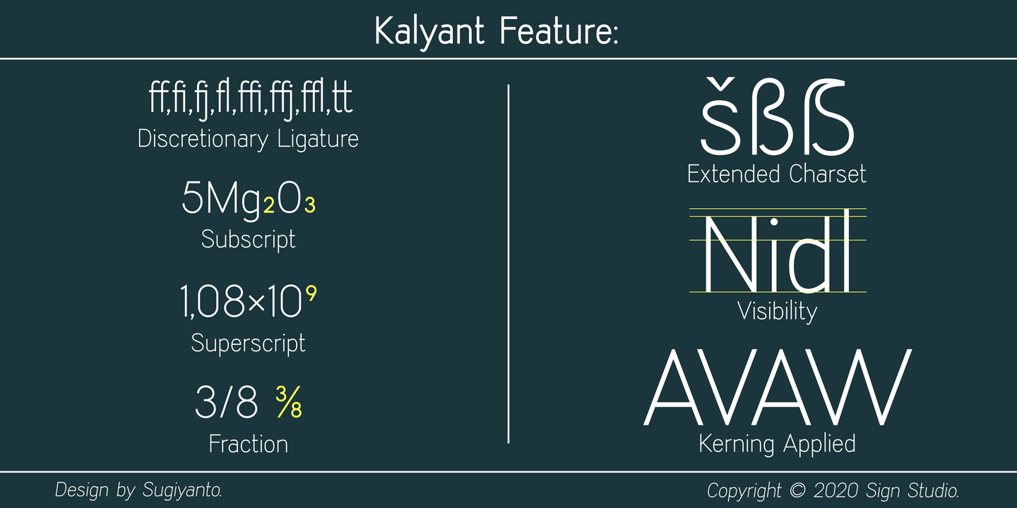 Пример шрифта Kalyant Light Oblique